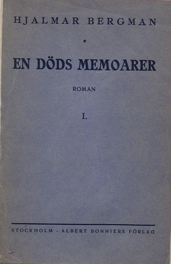 En döds memoarer, roman. Bokomslag till första upplagan, 1918.